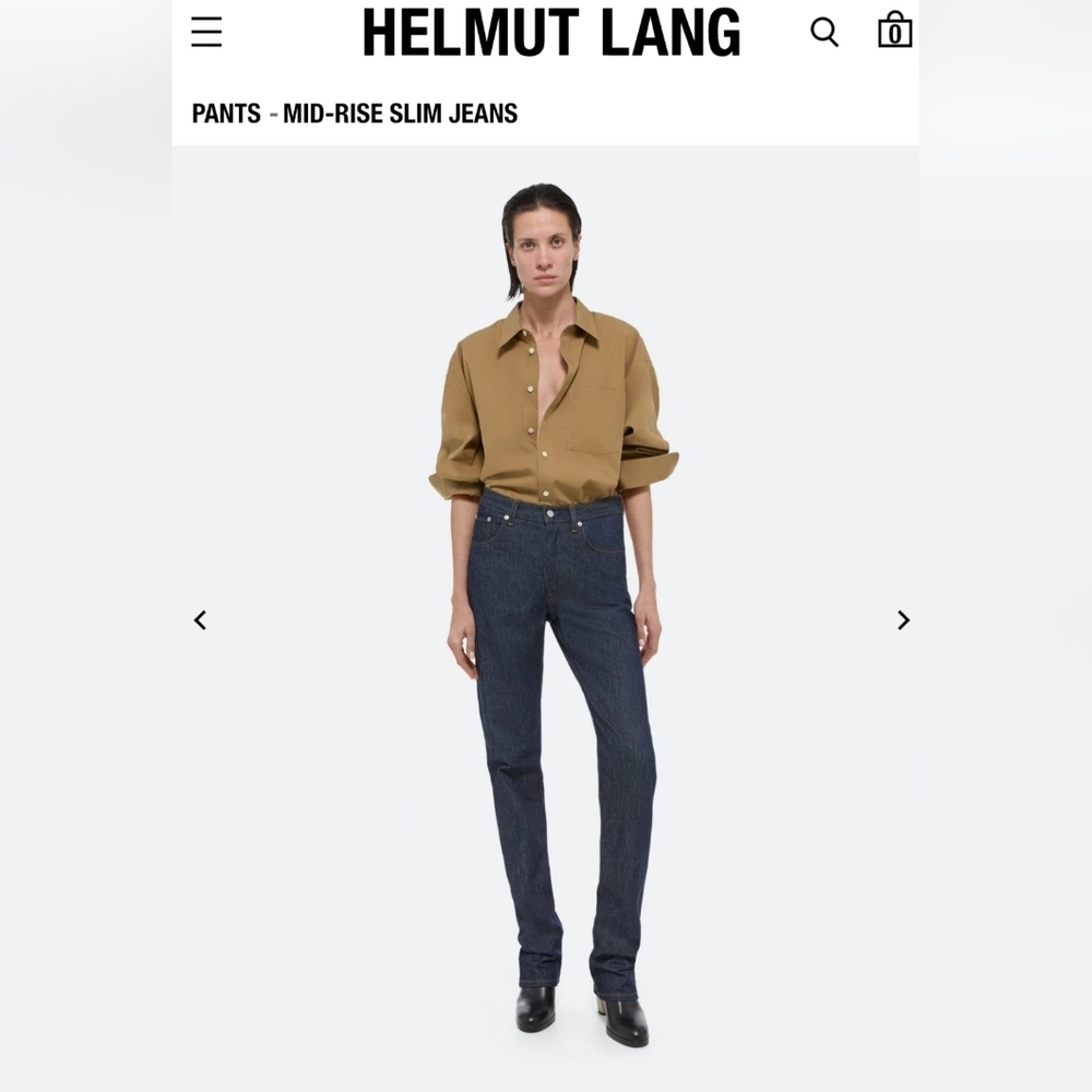 Helmut Lang Women's Mid Rise Slim Jeans Sz 29. New W/tags 100% Cotton Raw Indigo